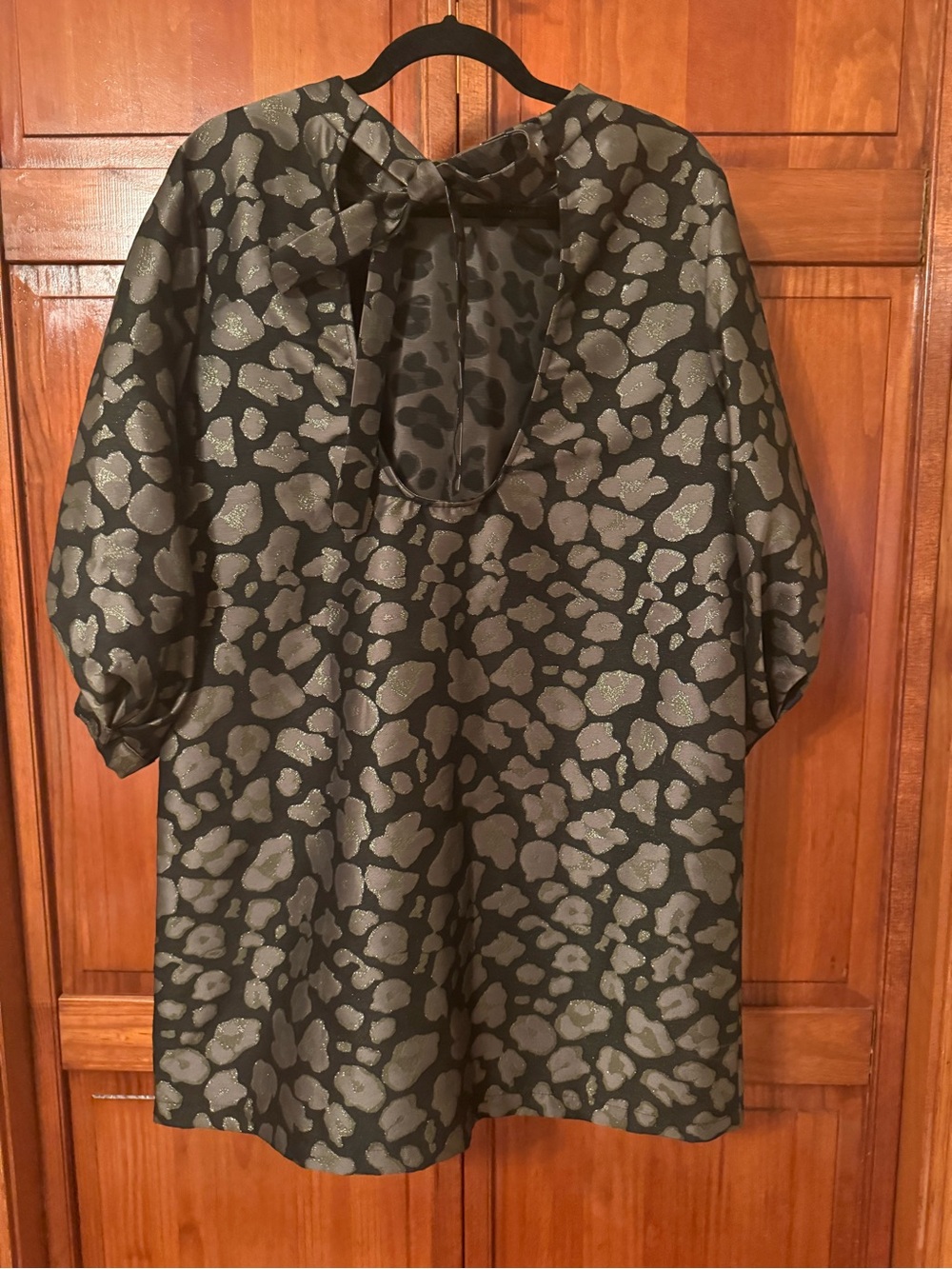 Topshop Black and Olive Patterned Shift Dress - Women - Picture 4 of 5